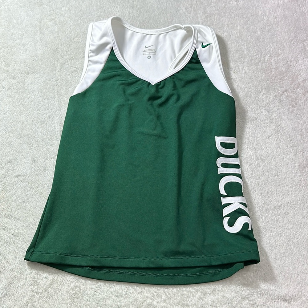 Nike Oregon Ducks Women’s Green and White Tank Top Size Medium